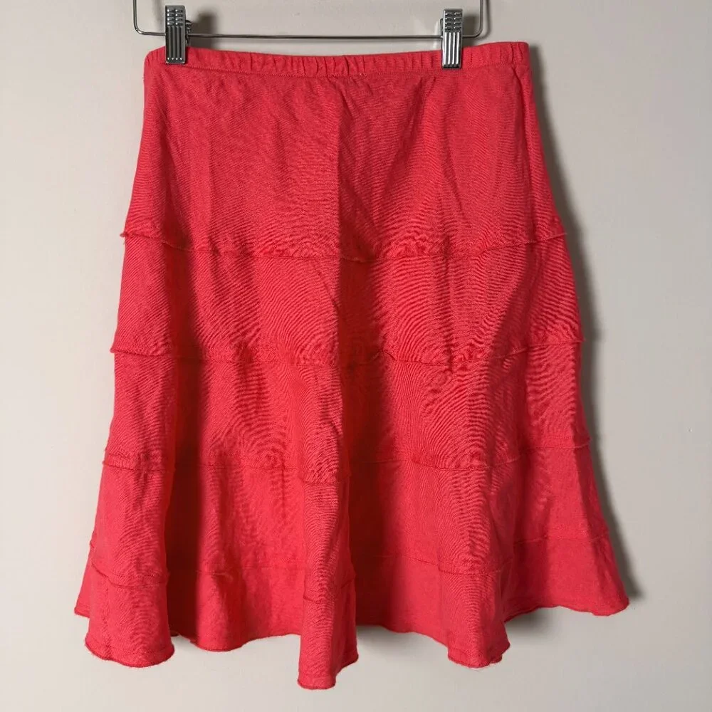 2/$30 Soft Surroundings Linen Coral A-Line Skirt XS